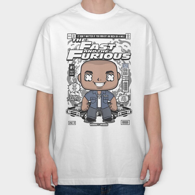 Furious Racer Pop Art, Tricou Oversize Barbati (Unisex)