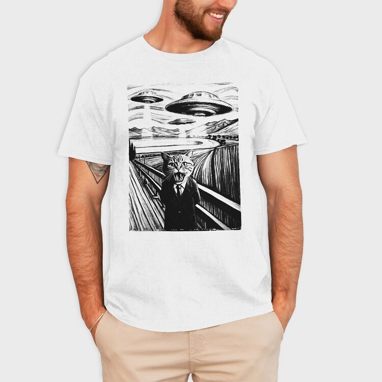 Scared Cat Ufo, Tricou Barbati (Unisex)