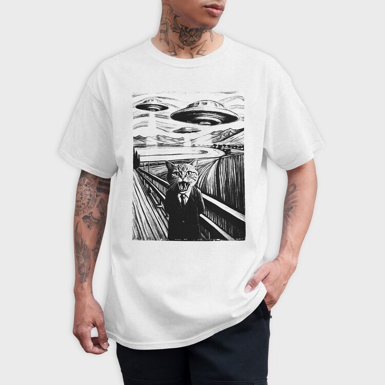 Scared Cat Ufo, Tricou Barbati (Unisex)