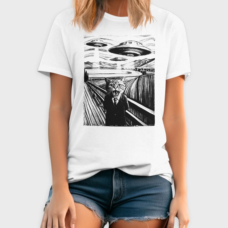 Scared Cat Ufo, Tricou Barbati (Unisex)