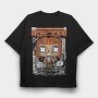 Futuristic Pop Art Girl, Tricou Oversize Barbati (Unisex)