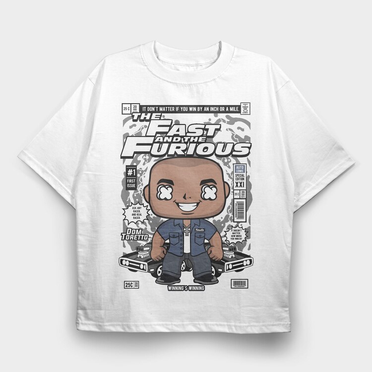 Furious Racer Pop Art, Tricou Oversize Barbati (Unisex)