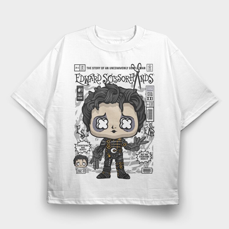 Edward Scissorshands, Tricou Oversize Barbati (Unisex)