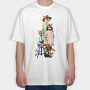 Fox Family Fancy Animals, Tricou Oversize Barbati (Unisex)