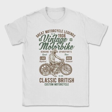 Vintage Motorbike, Tricou Barbati (Unisex)