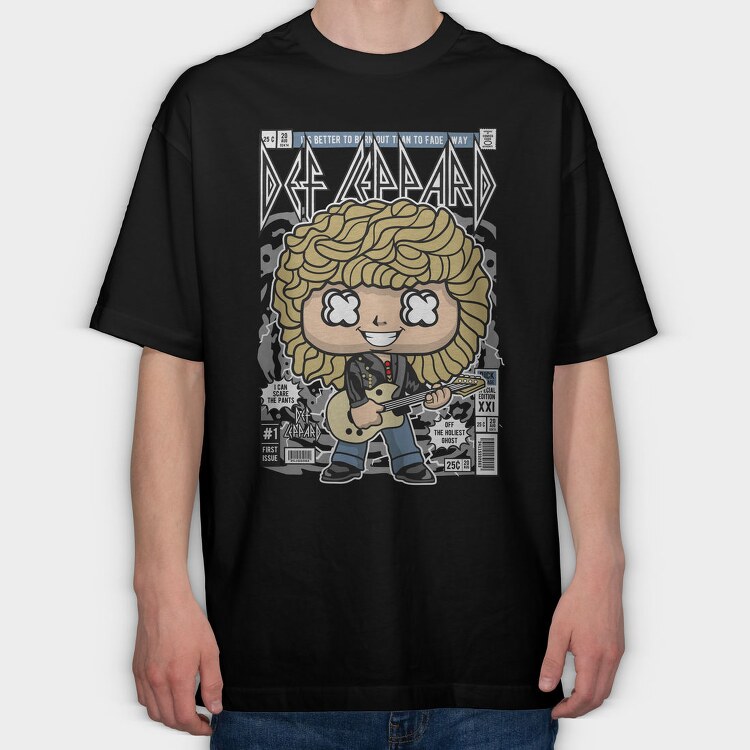 Def Leppard Rockstar, Tricou Oversize Barbati (Unisex)