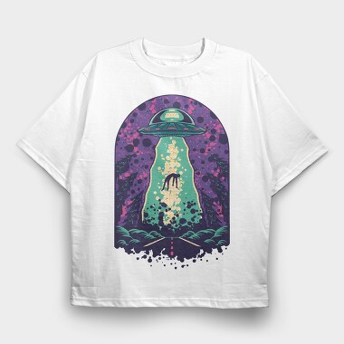 Alien Abduction, Tricou Oversize Barbati (Unisex)