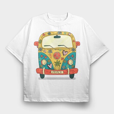 Hippie Van, Tricou Oversize Barbati (Unisex)