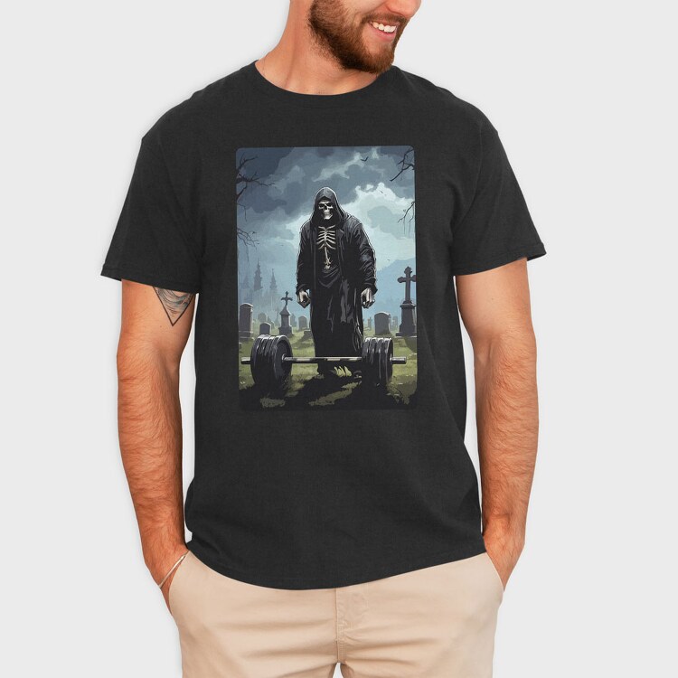 Skeleton Deadlifting, Tricou Barbati (Unisex)