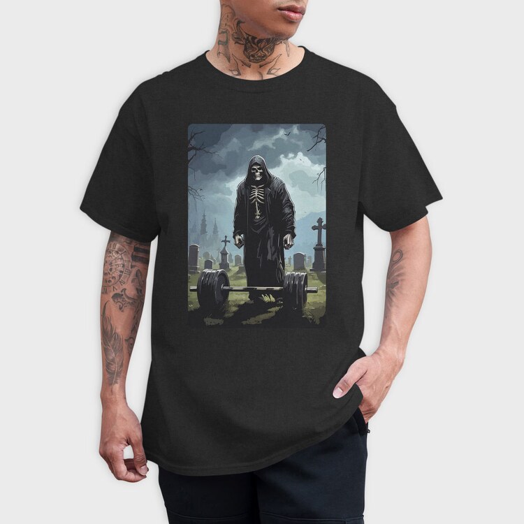 Skeleton Deadlifting, Tricou Barbati (Unisex)