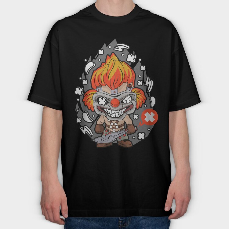 Clown Chaos, Tricou Oversize Barbati (Unisex)
