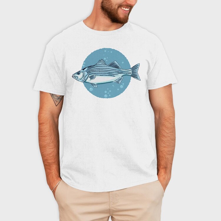 Stripped Bass Fish, Tricou Barbati (Unisex)