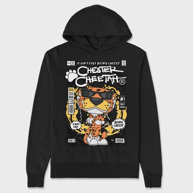 Cheesy Cheetah Vibes, Hanorac Oversize Barbati (Unisex)