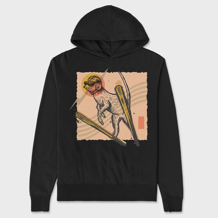 Meerkat Ski Jumping, Hanorac Oversize Barbati (Unisex)