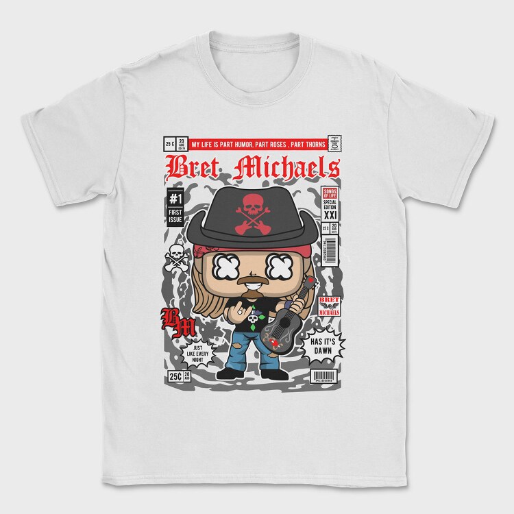 Brets Rockin Skull Guitar, Tricou Barbati (Unisex)