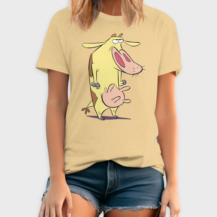 Cartoon Retro Cow and Chicken 2, Tricou Barbati (Unisex)
