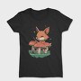 Fox Playing Drums On Mushrooms Cute, Tricou Femei