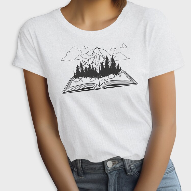 Mountain Book Landscape, Tricou Femei