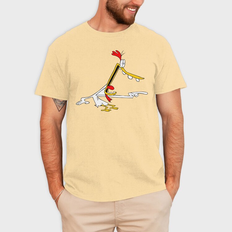Cartoon Retro Cow and Chicken 4, Tricou Barbati (Unisex)