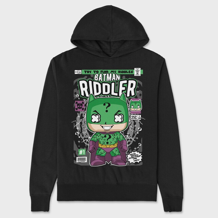 Batman Riddler Mystery, Hanorac Oversize Barbati (Unisex)