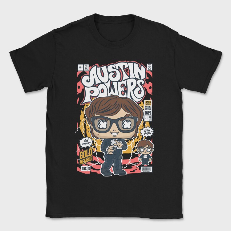 Austin Powers Pop Art, Tricou Barbati (Unisex)