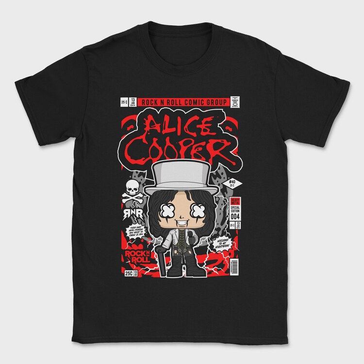 Alice Cooper Rock Roll, Tricou Barbati (Unisex)