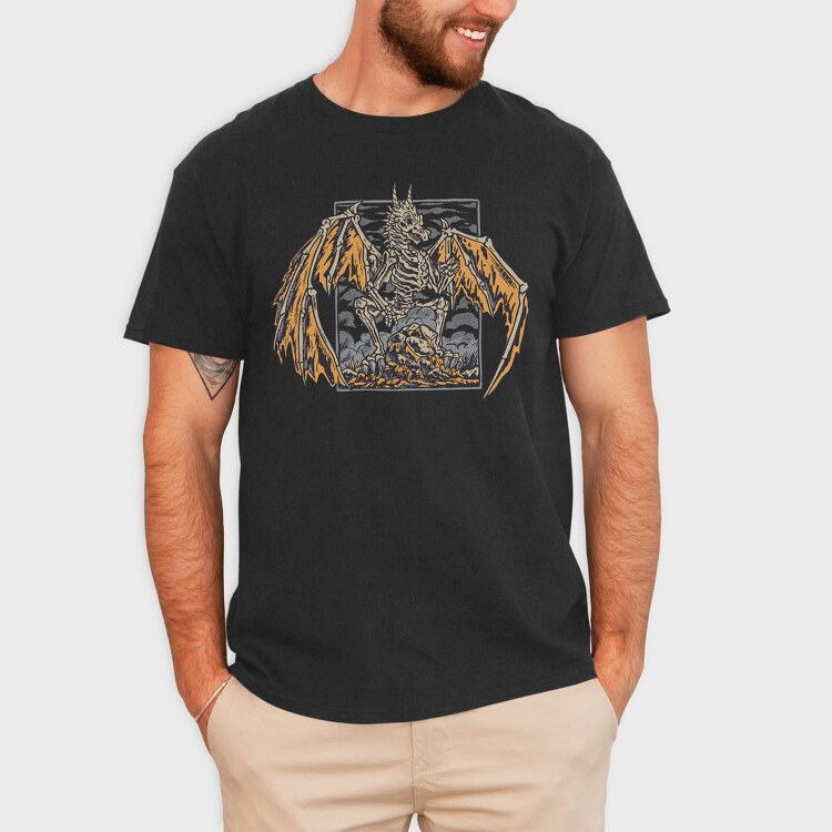Skeleton Dragon, Tricou Barbati (Unisex)