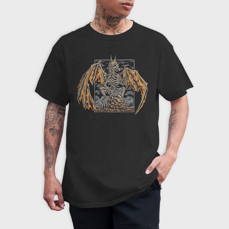 Skeleton Dragon, Tricou Barbati (Unisex)