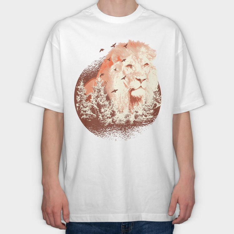 Forest Lion, Tricou Oversize Barbati (Unisex)