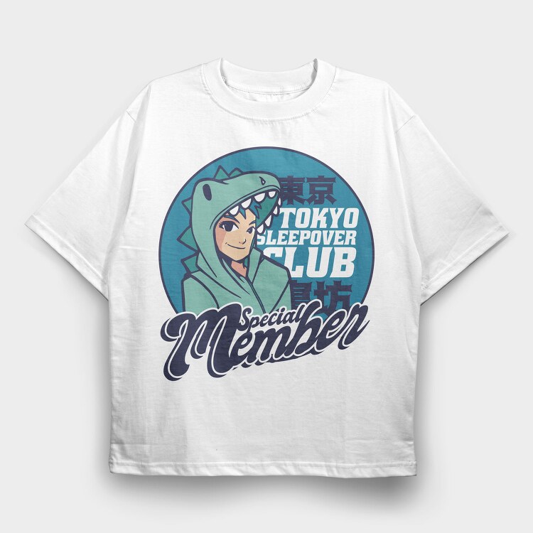 Tokyo Sleepover Club, Tricou Oversize Barbati (Unisex)