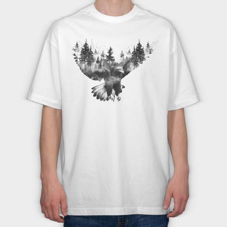Forest And Flying Eagle, Tricou Oversize Barbati (Unisex)