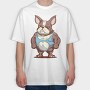 French Bulldog Cartoon Bodybuilder, Tricou Oversize Barbati (Unisex)