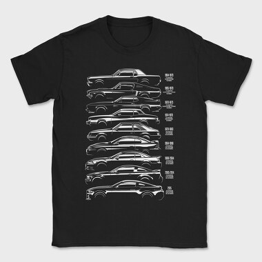 Mustang History Silhouette, Tricou Barbati (Unisex)
