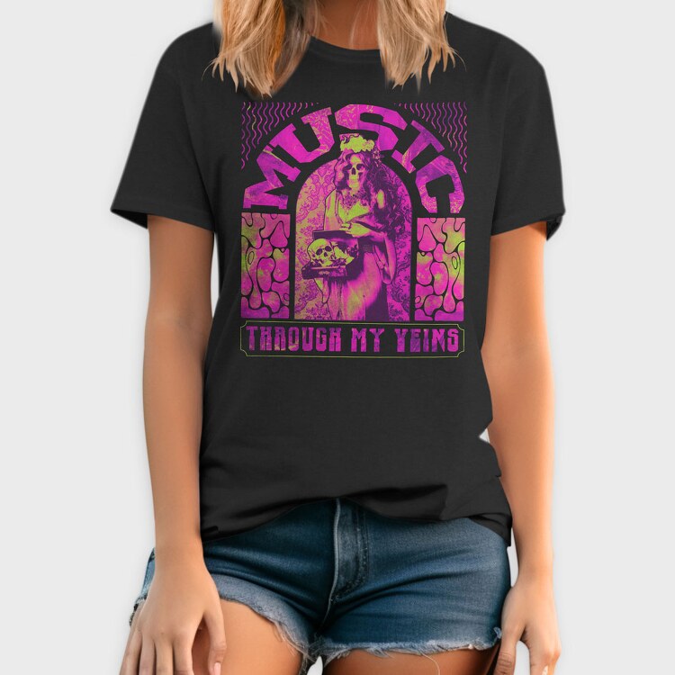 Rock Poster Music Through, Tricou Barbati (Unisex)