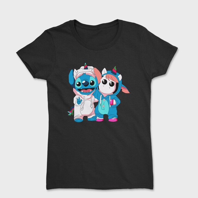 Stitch Unicorn Hoodie, Tricou Femei