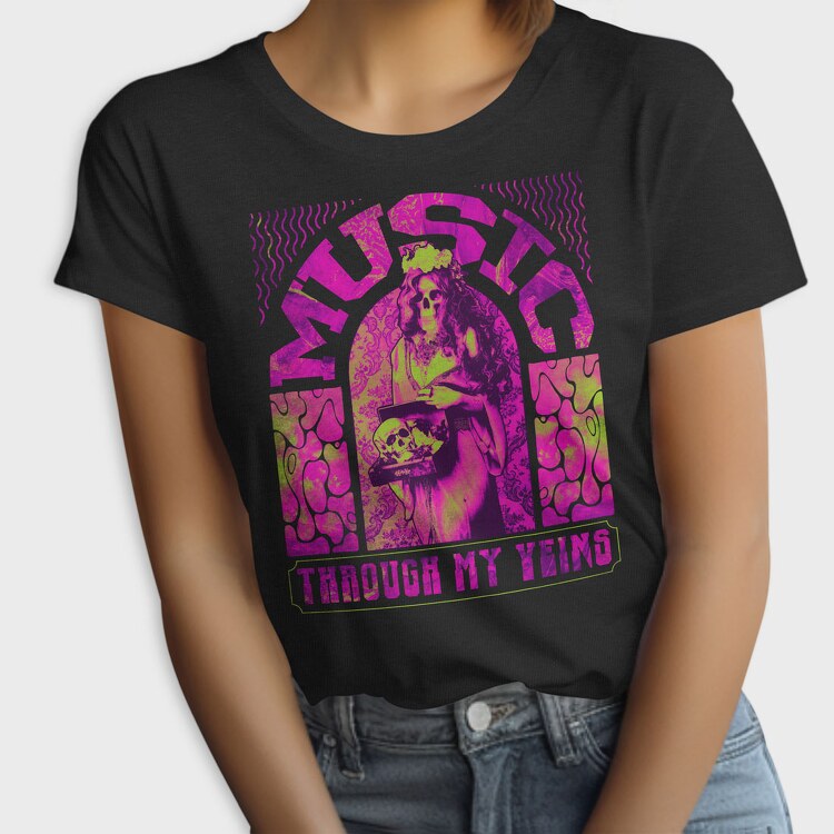 Rock Poster Music Through, Tricou Femei