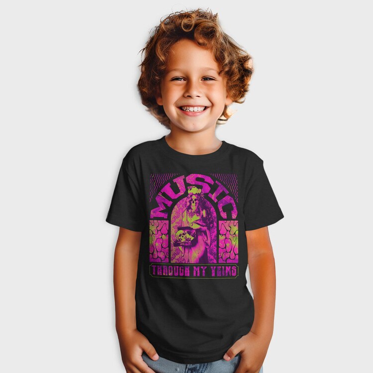 Rock Poster Music Through, Tricou Copii