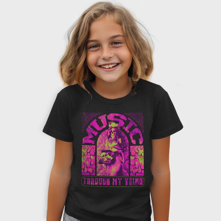Rock Poster Music Through, Tricou Copii