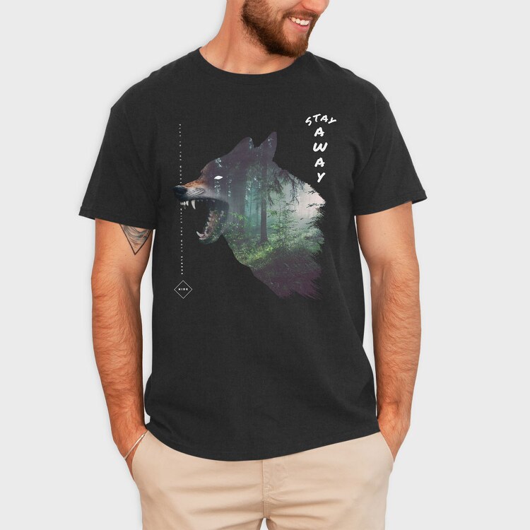 Realistic Forest Wolf, Tricou Barbati (Unisex)