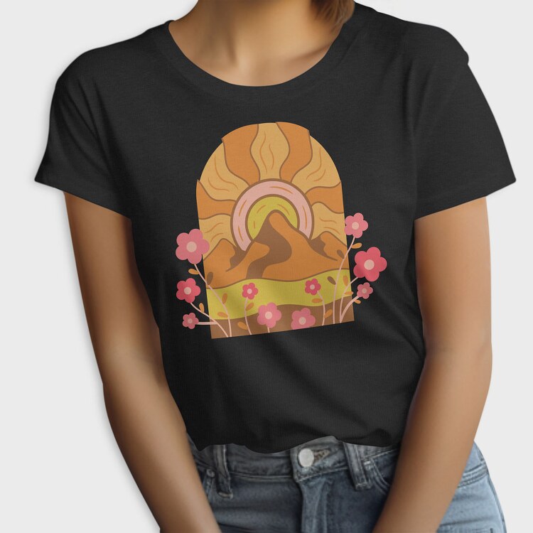 Mountain Flowers Sunset, Tricou Femei