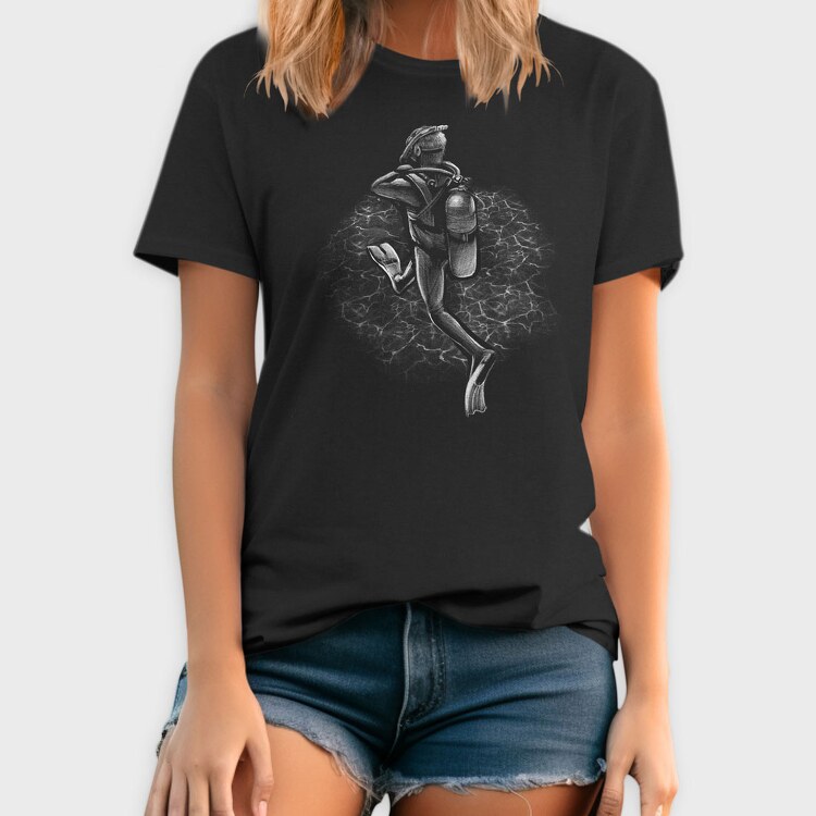 Scuba Diver Monochrome, Tricou Barbati (Unisex)