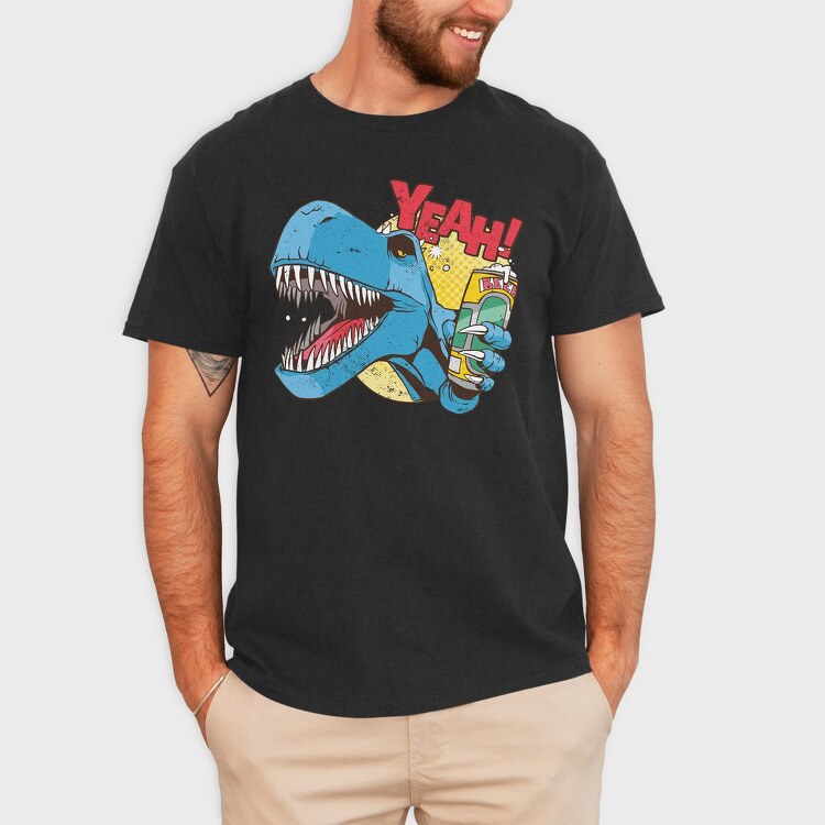 Drunk Dino Yeah, Tricou Barbati (Unisex)