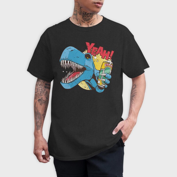 Drunk Dino Yeah, Tricou Barbati (Unisex)