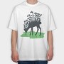 Forest Deer Silhouette, Tricou Oversize Barbati (Unisex)