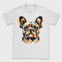 French Bulldog Geometric Bulldog, Tricou Barbati (Unisex)