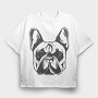 French Bulldog, Tricou Oversize Barbati (Unisex)