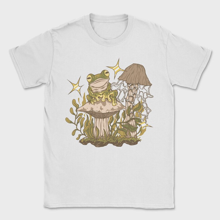 Frog And Mushrooms On, Tricou Barbati (Unisex)