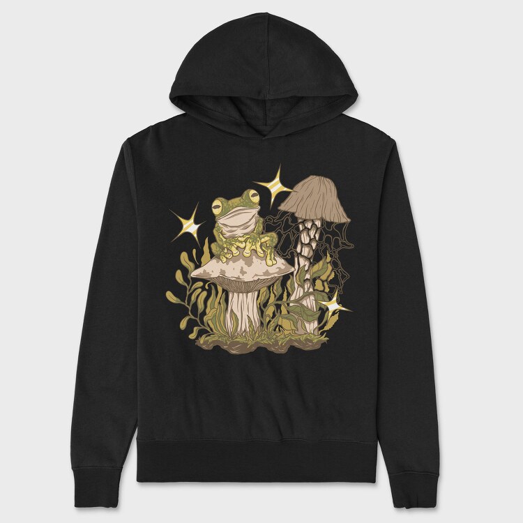 Frog And Mushrooms On, Hanorac Oversize Barbati (Unisex)