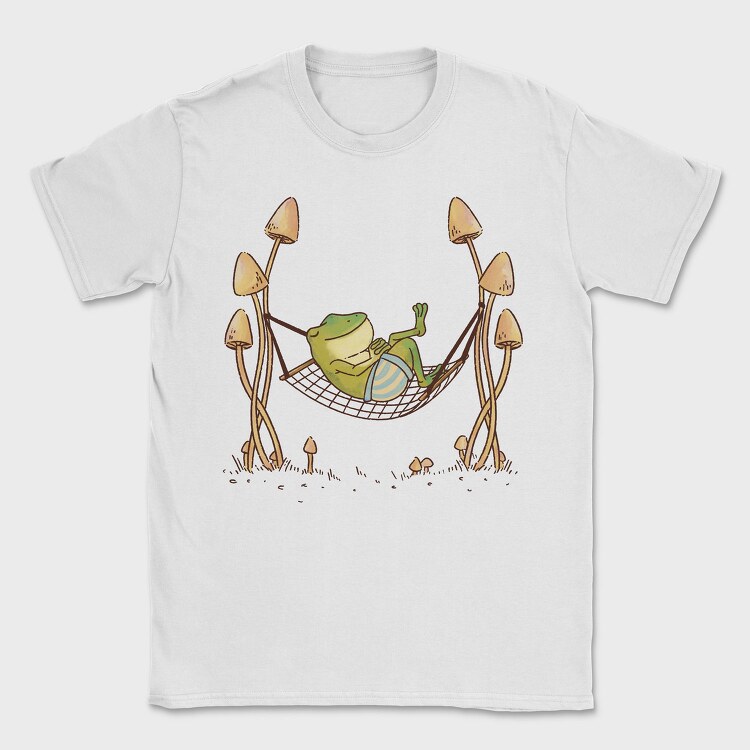 Frog Animal Chilling In Hammock Cottagecore, Tricou Barbati (Unisex)
