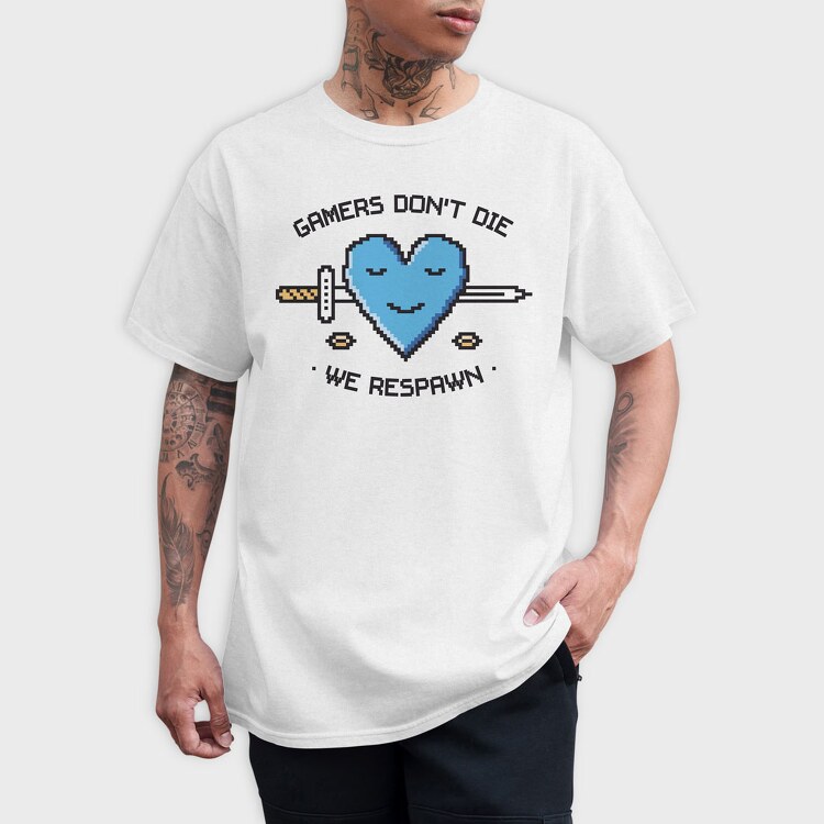 Gamers Dont Die We Respawn, Tricou Barbati (Unisex)